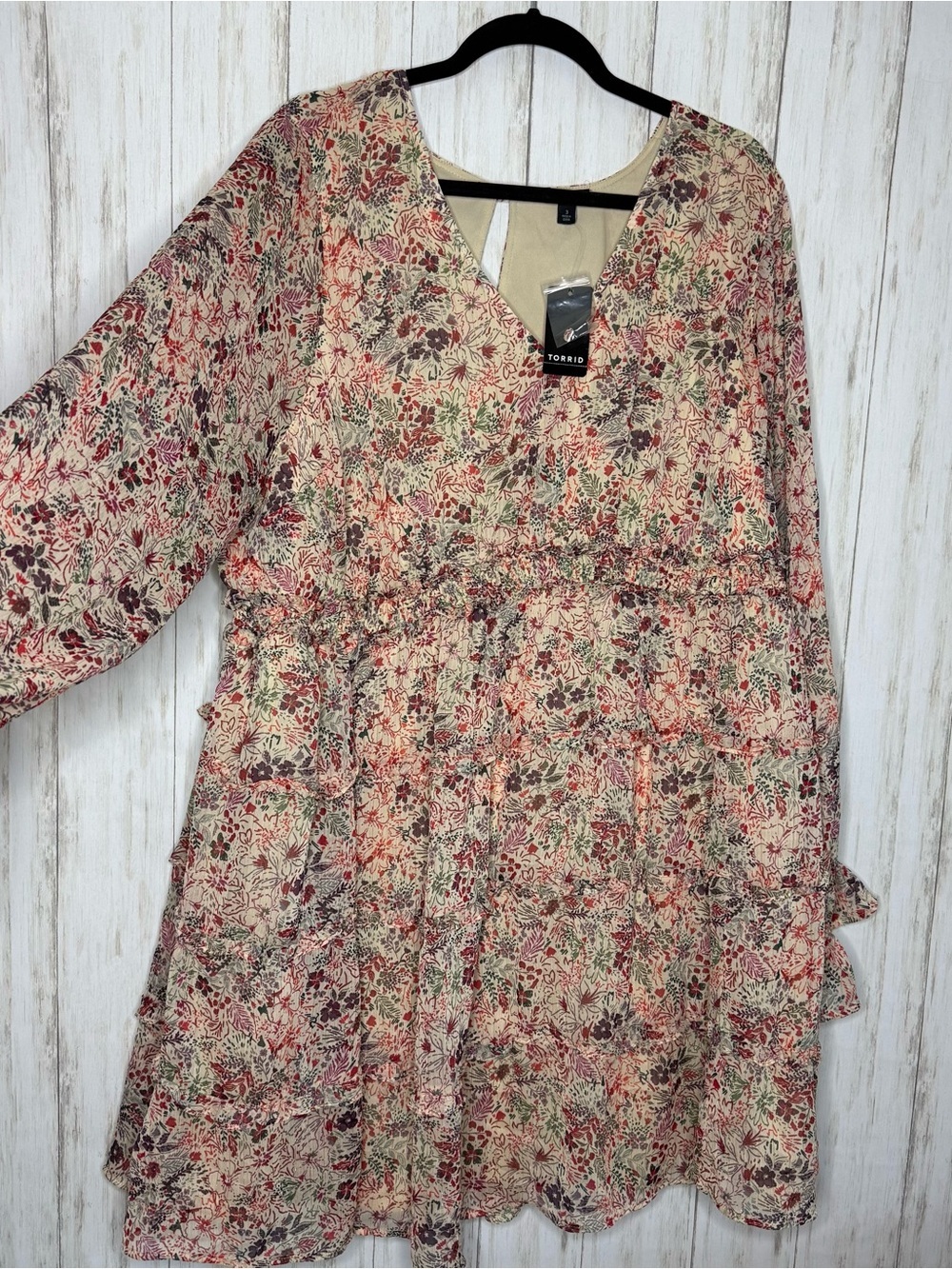 Torrid NWT 3X Mini Lurex Chiffon Tiered Dress - Picture 3 of 8